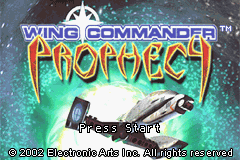 Wing Commander: Prophecy title screen for GameBoy Advance
